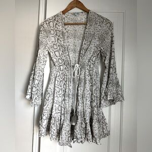 Blue Island Animal Print Duster/Coverup Size Small